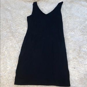 Plain black tank top dress